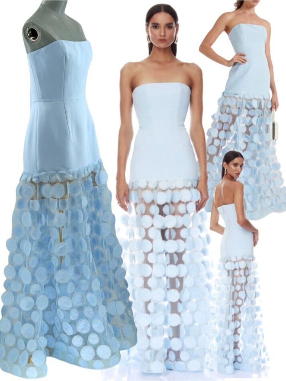🆕 BRONX & BANCO 🧿 NWOT Harper Strapless Gown, Powder Blue - Sz XL US 10